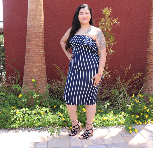Cici Striped Dress (Plus Size)